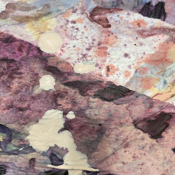 Original Abstract Purple & Pink Canvas Mixed Media Art Signed by Linda Colletta - Picture 3 of 7